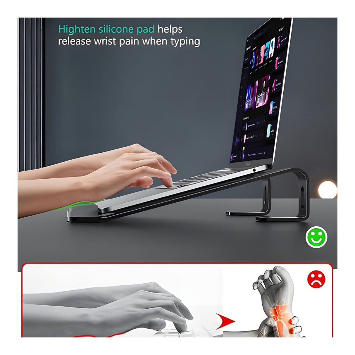 Tuff-Luv MF4366 11-17-inch Ergonomic Aluminum Alloy Laptop Elevator Stand with Silicone Pads
