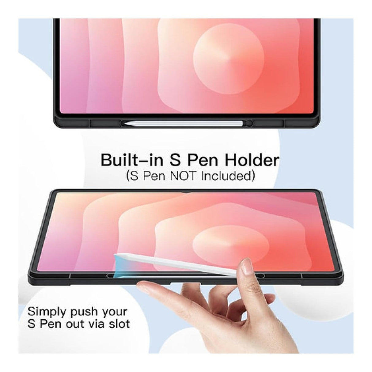 Tuff-Luv 14.6-inch Folio Case for Samsung Galaxy Tab S11 Ultra with S Pen Holder Black MF4386