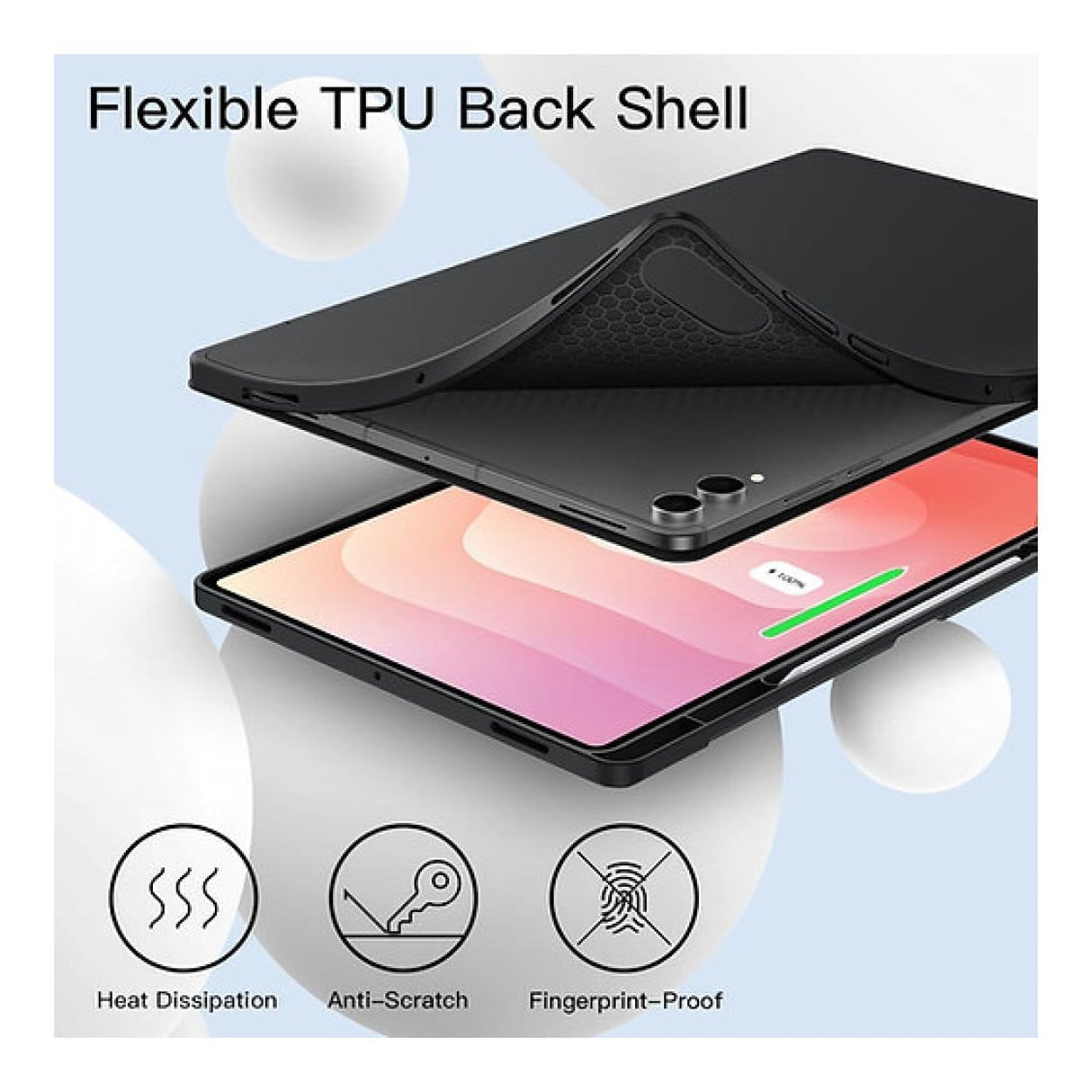 Tuff-Luv 14.6-inch Folio Case for Samsung Galaxy Tab S11 Ultra with S Pen Holder Black MF4386