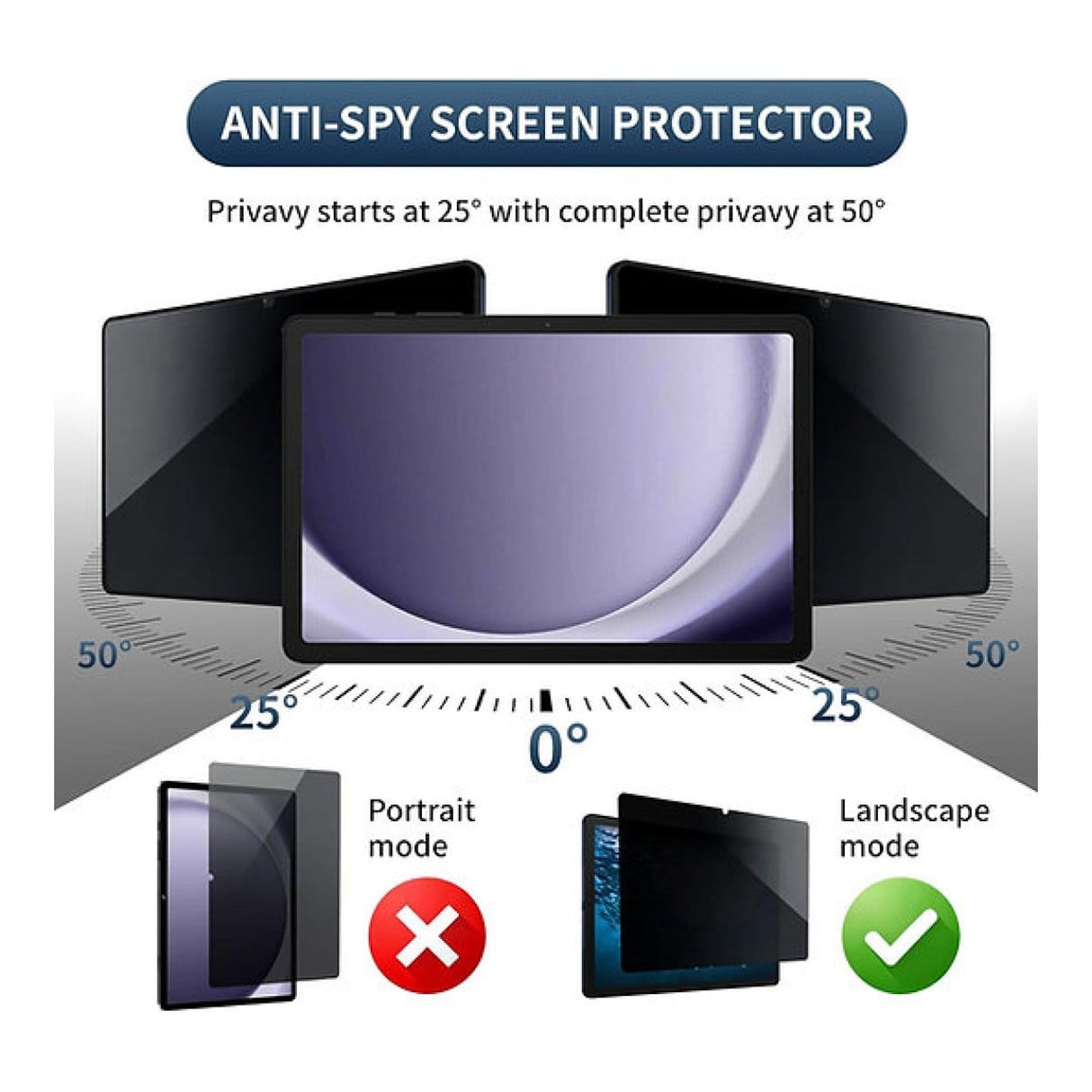 Tuff-Luv Privacy Tempered Glass Screen Compatible with Samsung Galaxy Tab S11 Ultra MF4390