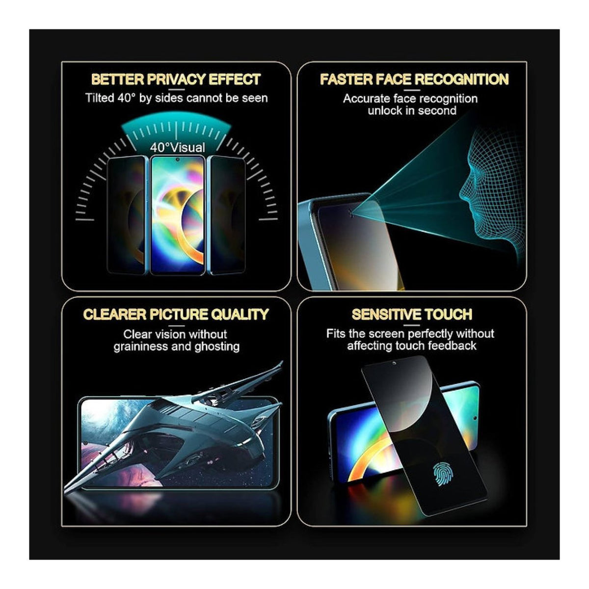 Tuff-Luv 2.5D Privacy Tempered Glass Screen Protector for Samsung Galaxy A37 5G / A57 5G Dark Privacy MF4396