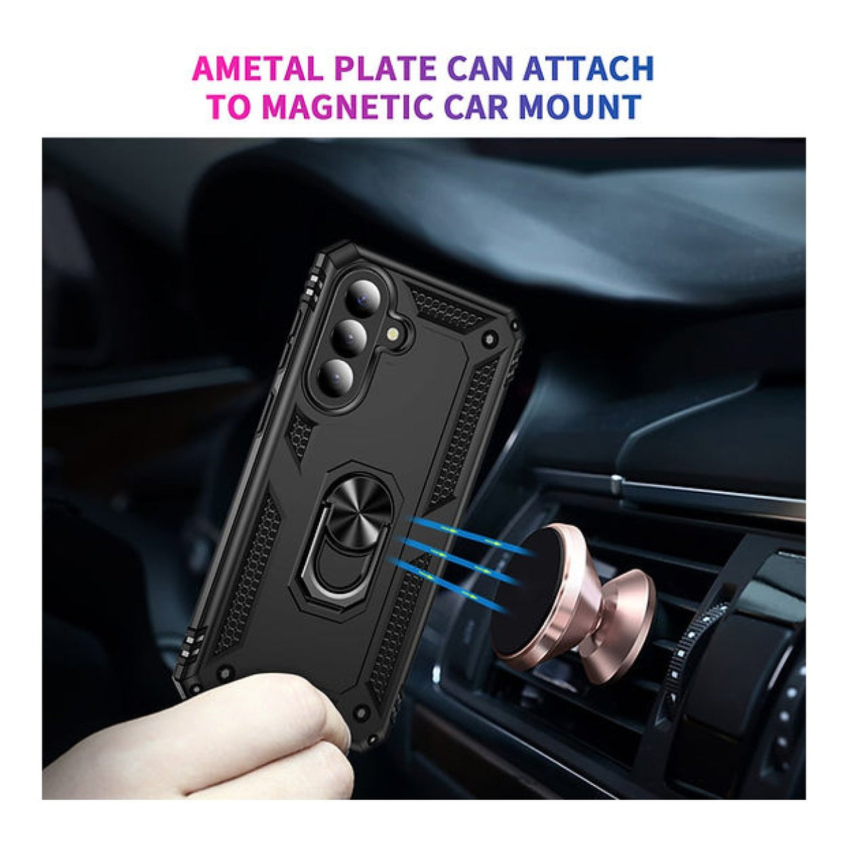 Tuff-Luv Rugged Case with Stand for Samsung Galaxy A57 5G Black MF4398