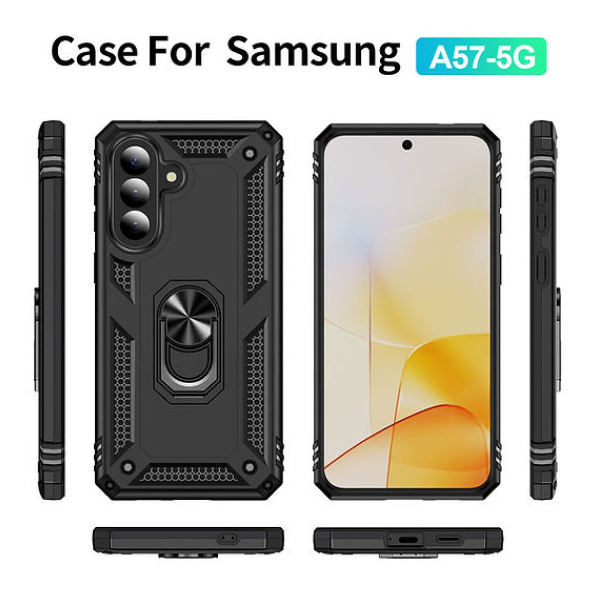 Tuff-Luv Rugged Case with Stand for Samsung Galaxy A57 5G Black MF4398