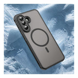 Tuff-Luv Magnetic Phone Case with Built-In Magnetic Ring for Samsung Galaxy A37 5G Smoke Black MF4401