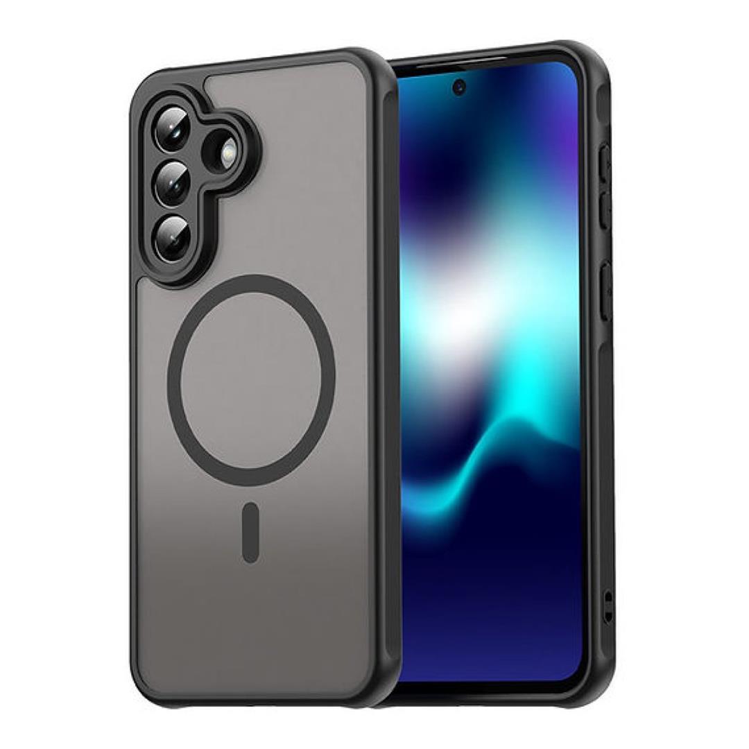 Tuff-Luv Magnetic Phone Case with Built-In Magnetic Ring for Samsung Galaxy A37 5G Smoke Black MF4401