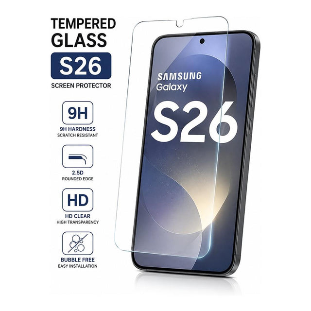 Tuff-Luv 2.5D Tempered Glass Screen Protector for Samsung Galaxy S26 Clear MF4469
