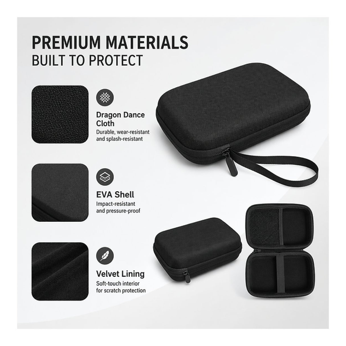 Tuff-Luv Protective EVA Carry Case for Anker Soundcore Select 4 Go and JBL Go Speakers Black MF4495