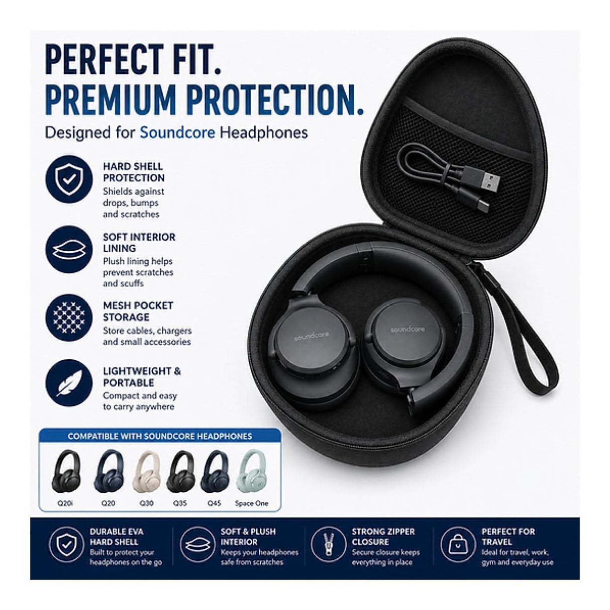Tuff-Luv Hard Headphone Carry Case Black MF4499