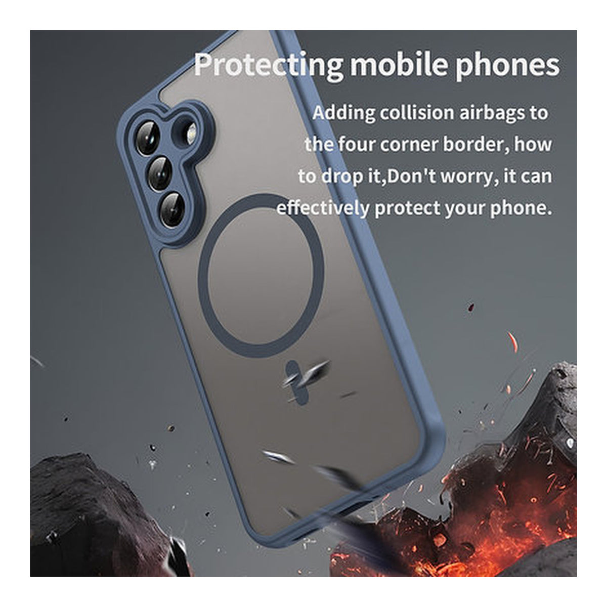 Tuff-Luv Magnetic TPU Case with Built-In Ring for Samsung Galaxy A37 5G Blue MF4524