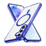 Tuff-Luv Magnetic TPU Case with Built-In Ring for Samsung Galaxy A27 5G Clear/Blue MF4528