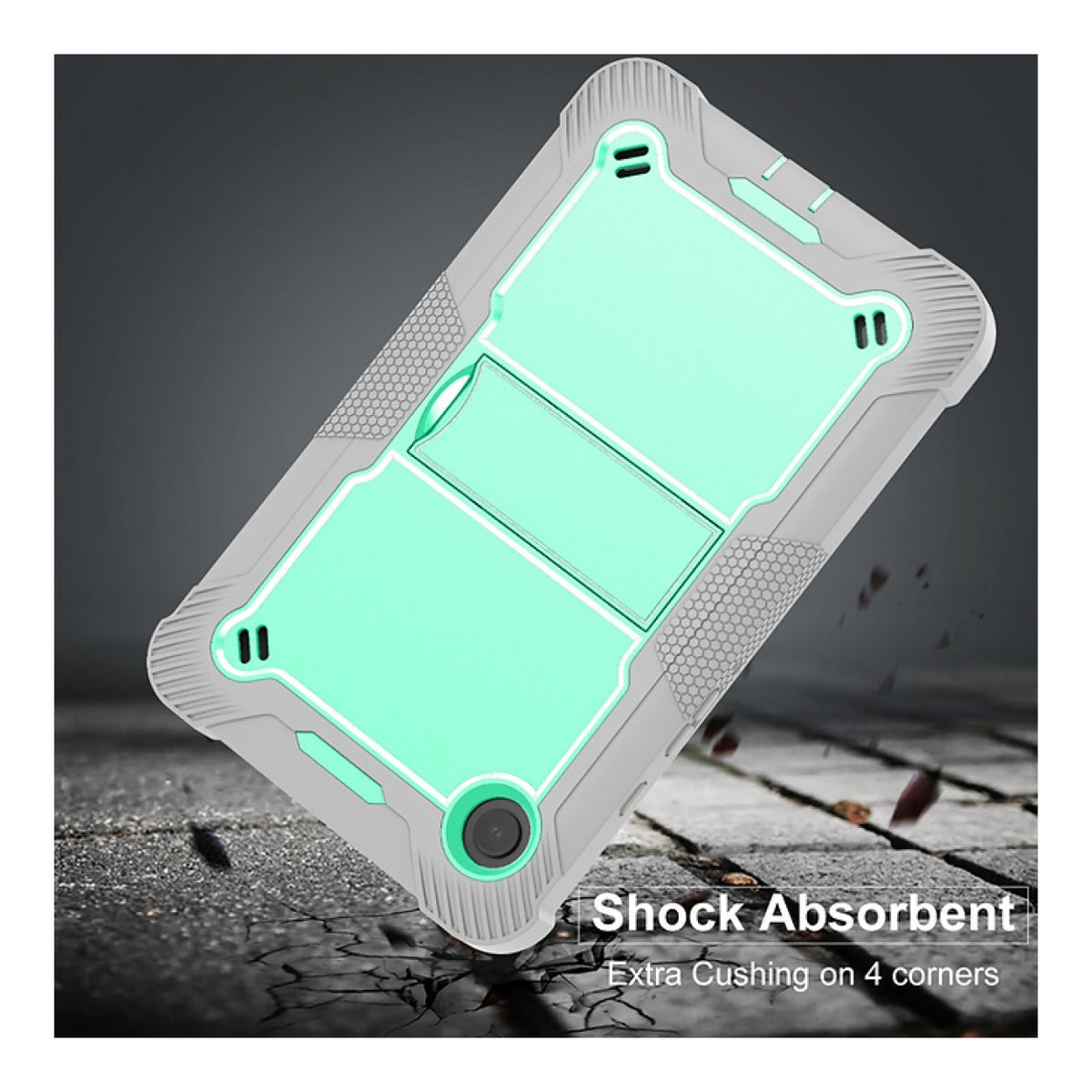 Tuff-Luv Rugged Case for Samsung Galaxy Tab A11 8.7-inch Mint Green and Gray MF4577