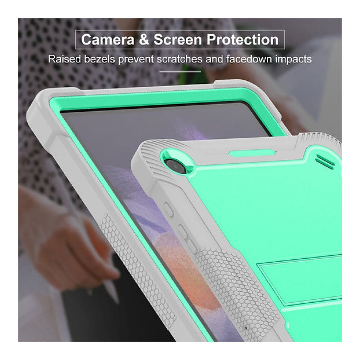 Tuff-Luv Rugged Slim Back Case for Samsung Galaxy Tab A11+ 11-inch Mint Green and Gray MF4578
