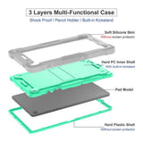 Tuff-Luv Rugged Slim Back Case for Samsung Galaxy Tab A11+ 11-inch Mint Green and Gray MF4578