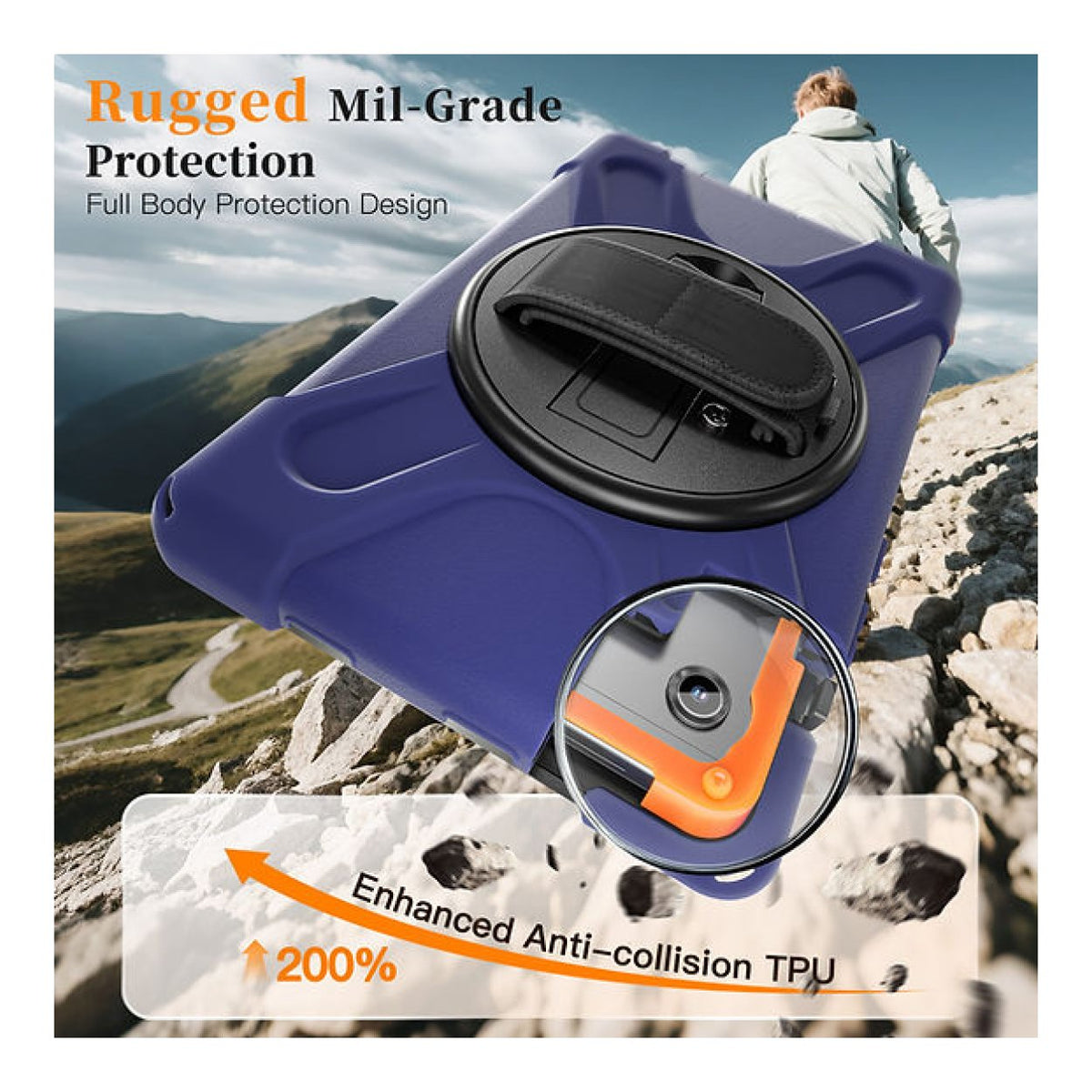 Tuff-Luv Armour Jack Rugged Case for Samsung Galaxy Tab A11 8.7-inch Navy Blue MF4581