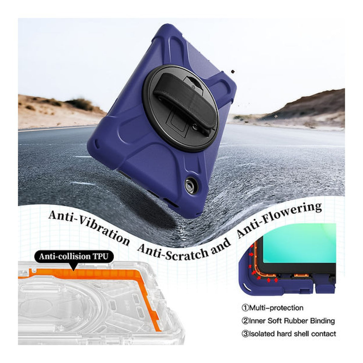 Tuff-Luv Armour Jack Rugged Case for Samsung Galaxy Tab A11 8.7-inch Navy Blue MF4581