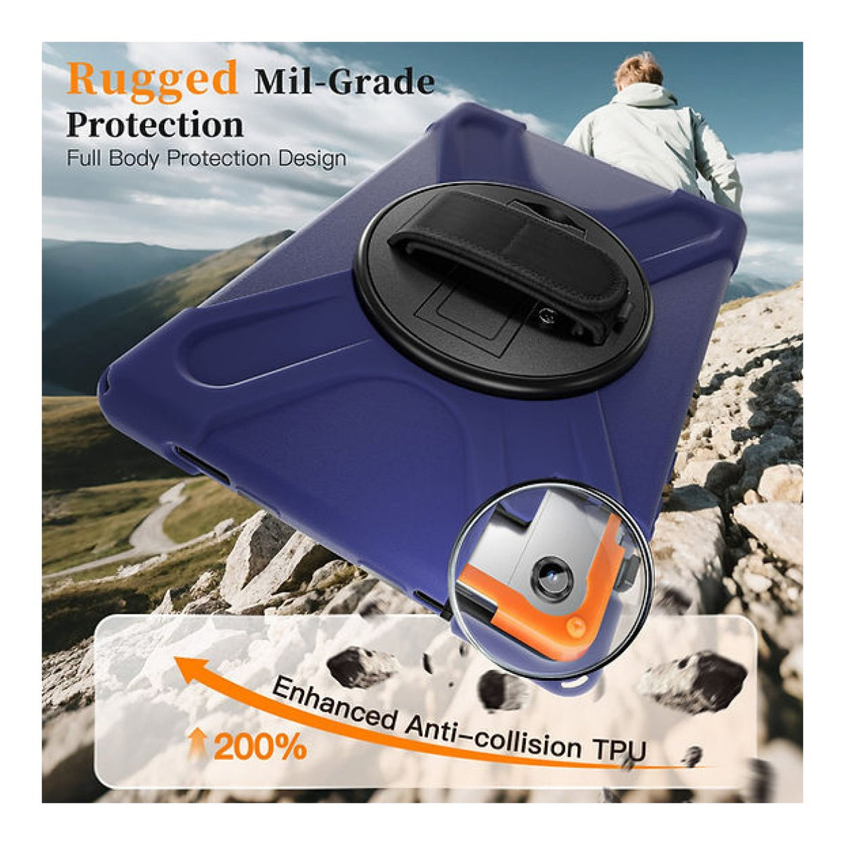 Tuff-Luv Armour Jack Rugged Case for Samsung Galaxy Tab A11+ 11-inch Navy Blue MF4582