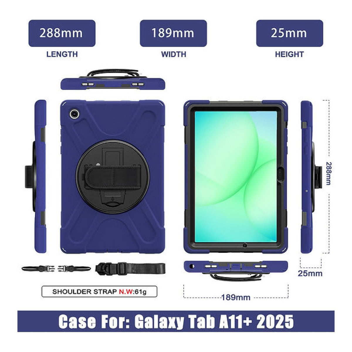 Tuff-Luv Armour Jack Rugged Case for Samsung Galaxy Tab A11+ 11-inch Navy Blue MF4582