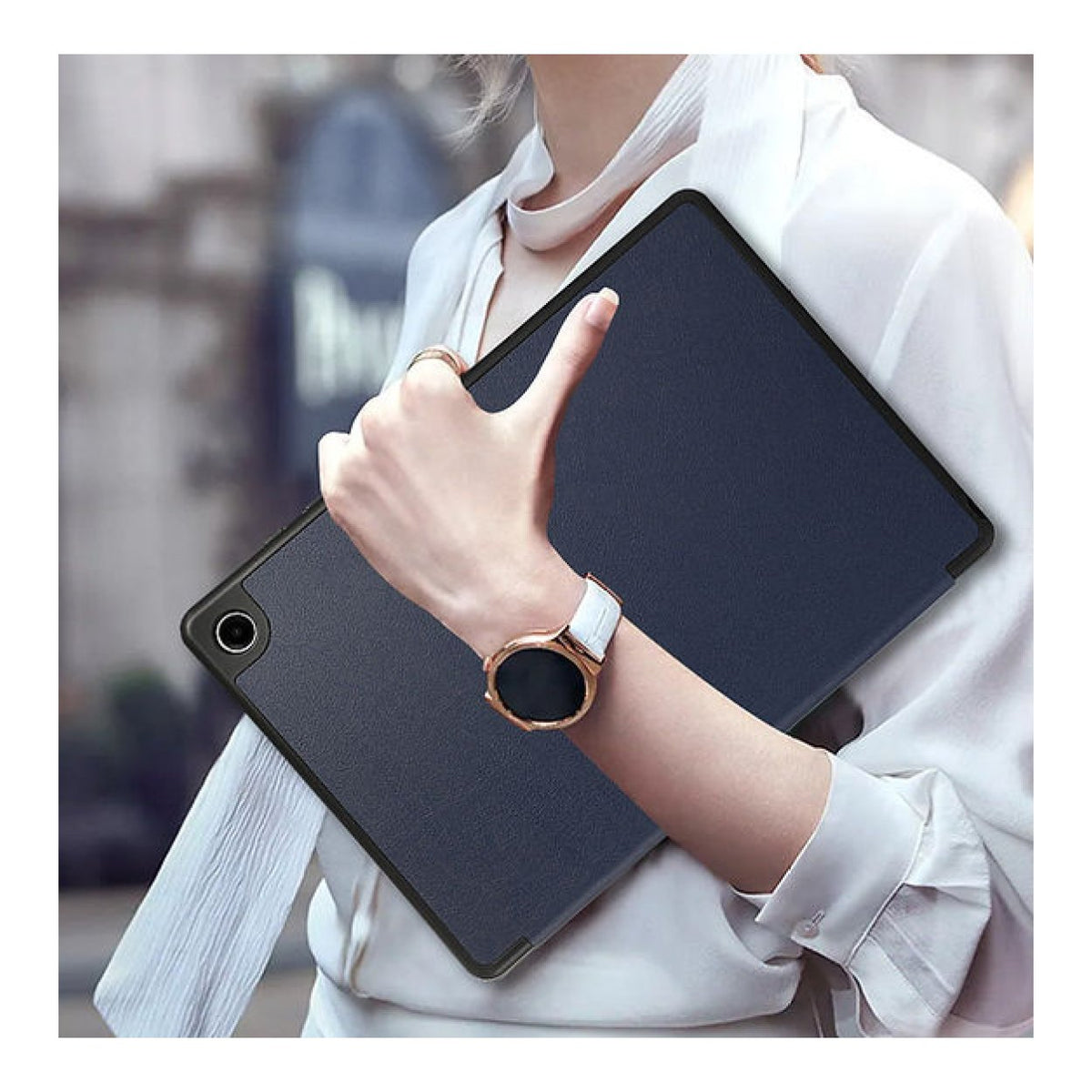Tuff-Luv Essential Folio Case with Pen Slot for Samsung Galaxy Tab A11 8.7-inch Navy Blue MF4585