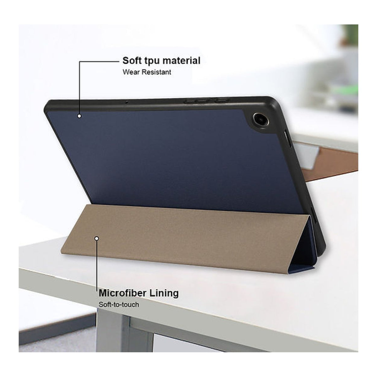 Tuff-Luv Essentials Folio Case with Stand & Pen Slot for Samsung Galaxy Tab A11+ 11-inch Navy Blue MF4586