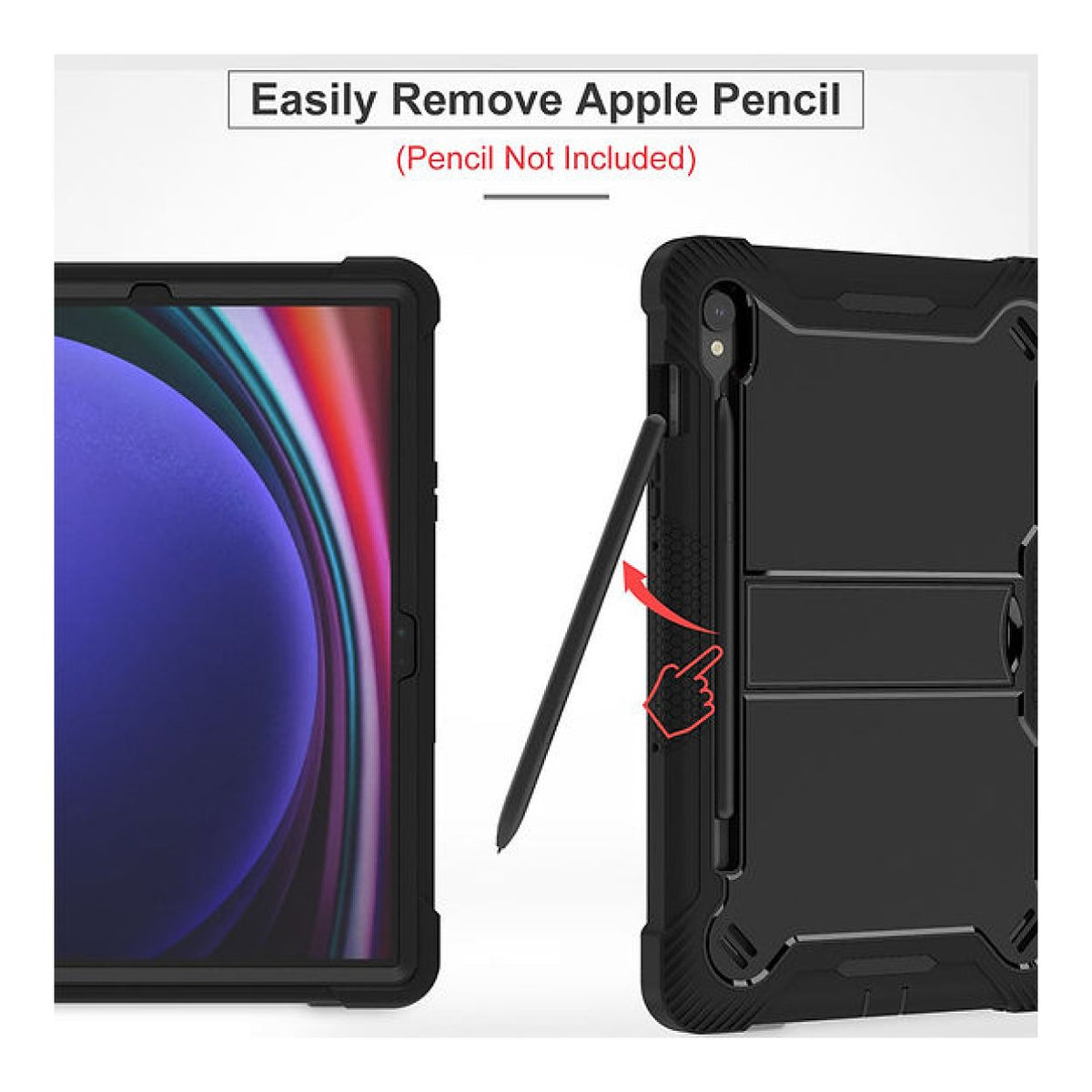 Tuff-Luv Rugged Slim Back Case and Stand for Samsung Galaxy Tab S9/S10 FE 10.9-inch Black MF4604