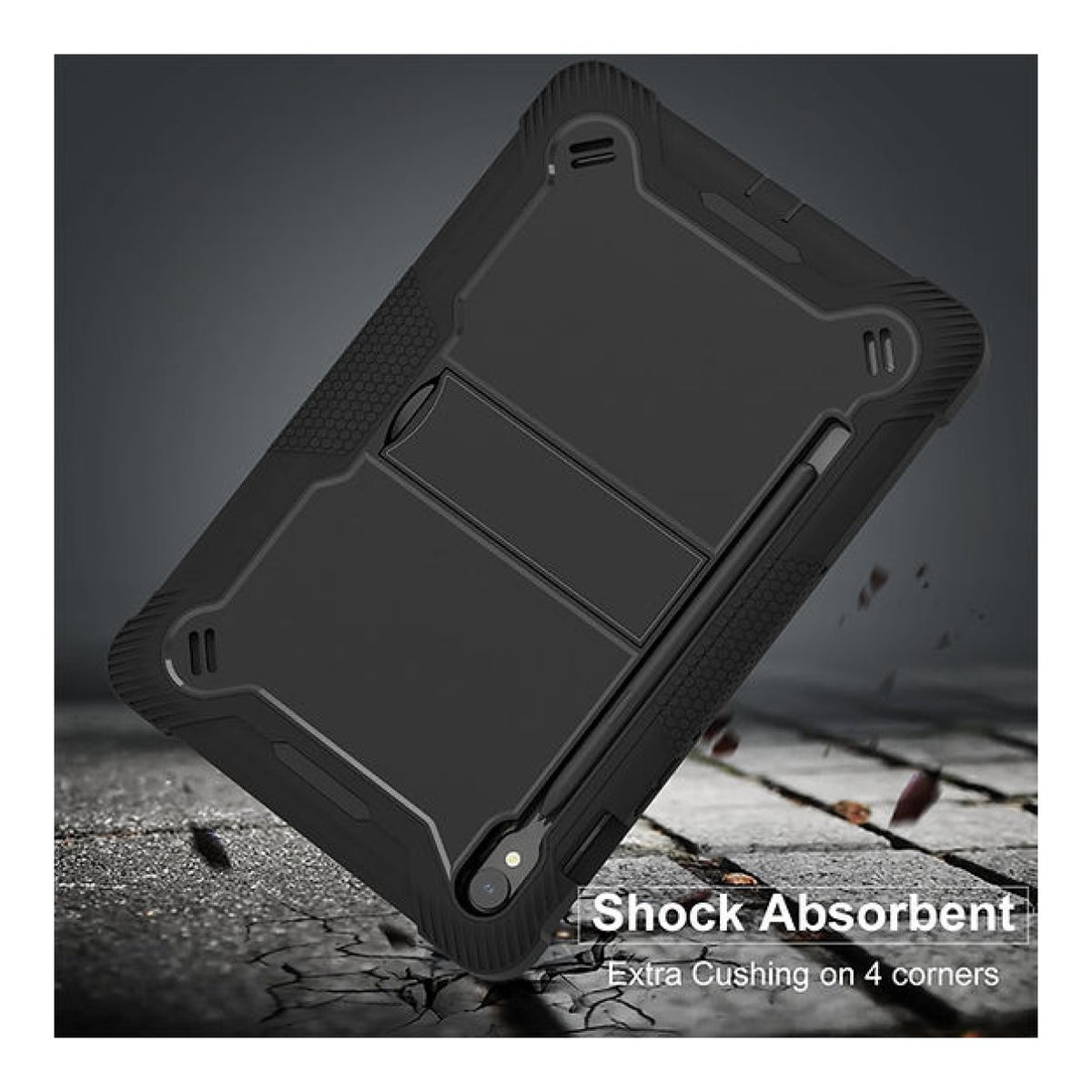 Tuff-Luv Rugged Slim Back Case and Stand for Samsung Galaxy Tab S9/S10 FE 10.9-inch Black MF4604