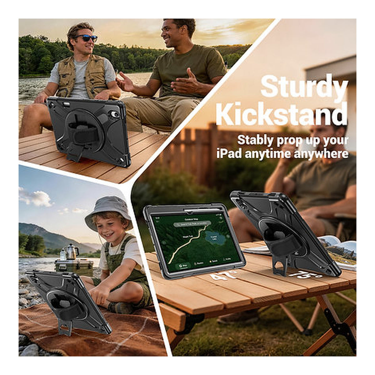 Tuff-Luv Armour Jack Rugged Case with Armstrap, Handstrap and Pen Holder for Samsung Galaxy Tab S12+ 12.4 Black MF4628