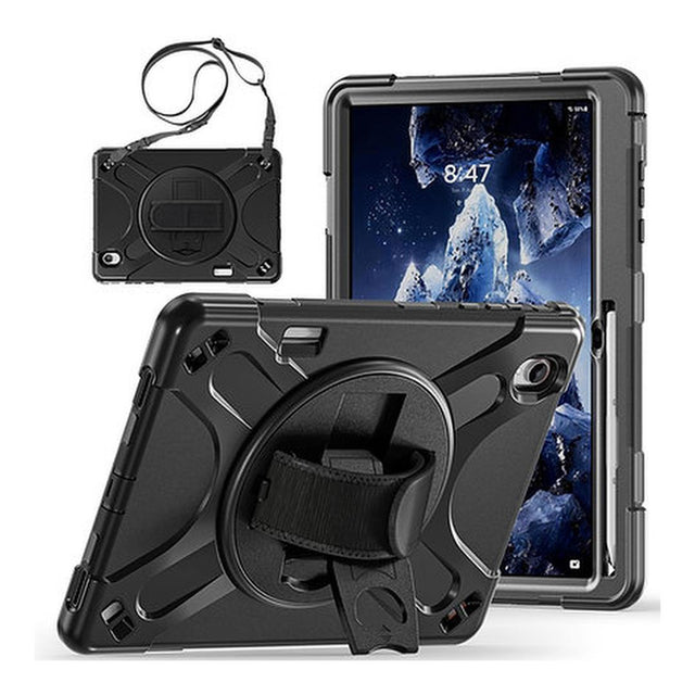 Tuff-Luv Armour Jack Rugged Case with Armstrap, Handstrap and Pen Holder for Samsung Galaxy Tab S12+ 12.4 Black MF4628
