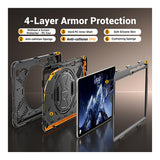 Tuff-Luv Armour Jack Rugged Case with Armstrap, Handstrap and Pen Holder for Samsung Galaxy Tab S12+ 12.4 Black MF4628