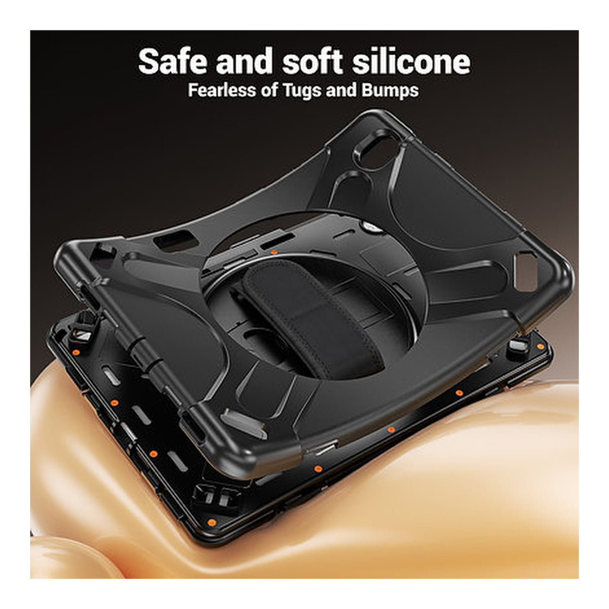 Tuff-Luv Armour Jack Rugged Case with Armstrap, Handstrap and Pen Holder for Samsung Galaxy Tab S12+ 12.4 Black MF4628