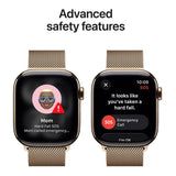 Apple Watch Series 11 GPS + Cellular 42mm Gold Titanium Case with Gold Milanese Loop MF8Y4AF/A
