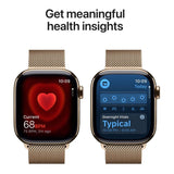 Apple Watch Series 11 GPS + Cellular 42mm Gold Titanium Case with Gold Milanese Loop MF8Y4AF/A