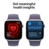 Apple Watch Series 11 GPS + Cellular 46mm Silver Aluminium Case with Purple Fog Sport Band M/L