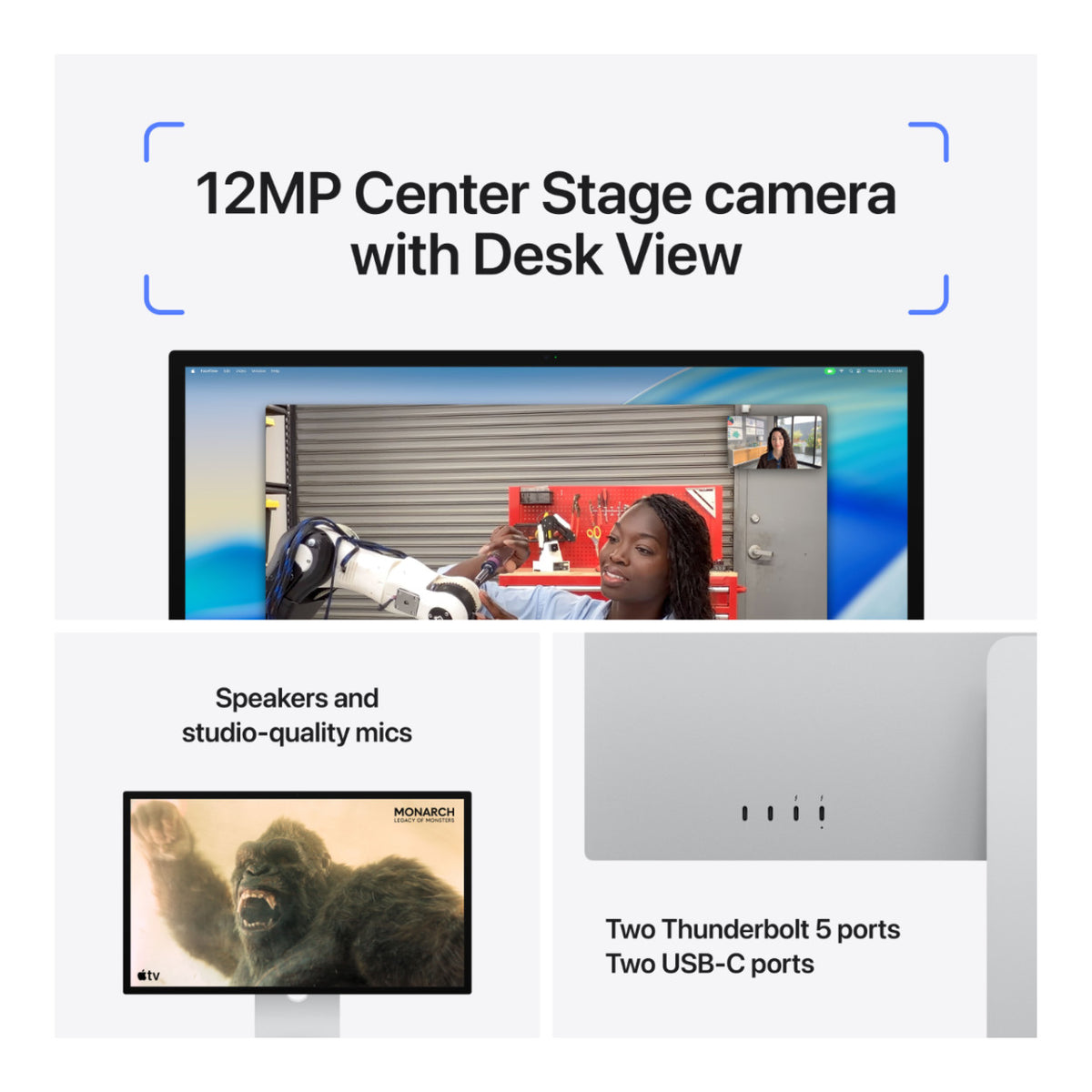Apple Studio Display 27-inch 5120 x 2880p Retina 5K 16:9 60Hz LED IPS Monitor MFF14SO/A