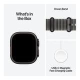 Apple Watch Ultra 4 GPS + Cellular 49mm Natural Titanium Case with Translucent Grey Ocean Band MJAD4AF/A