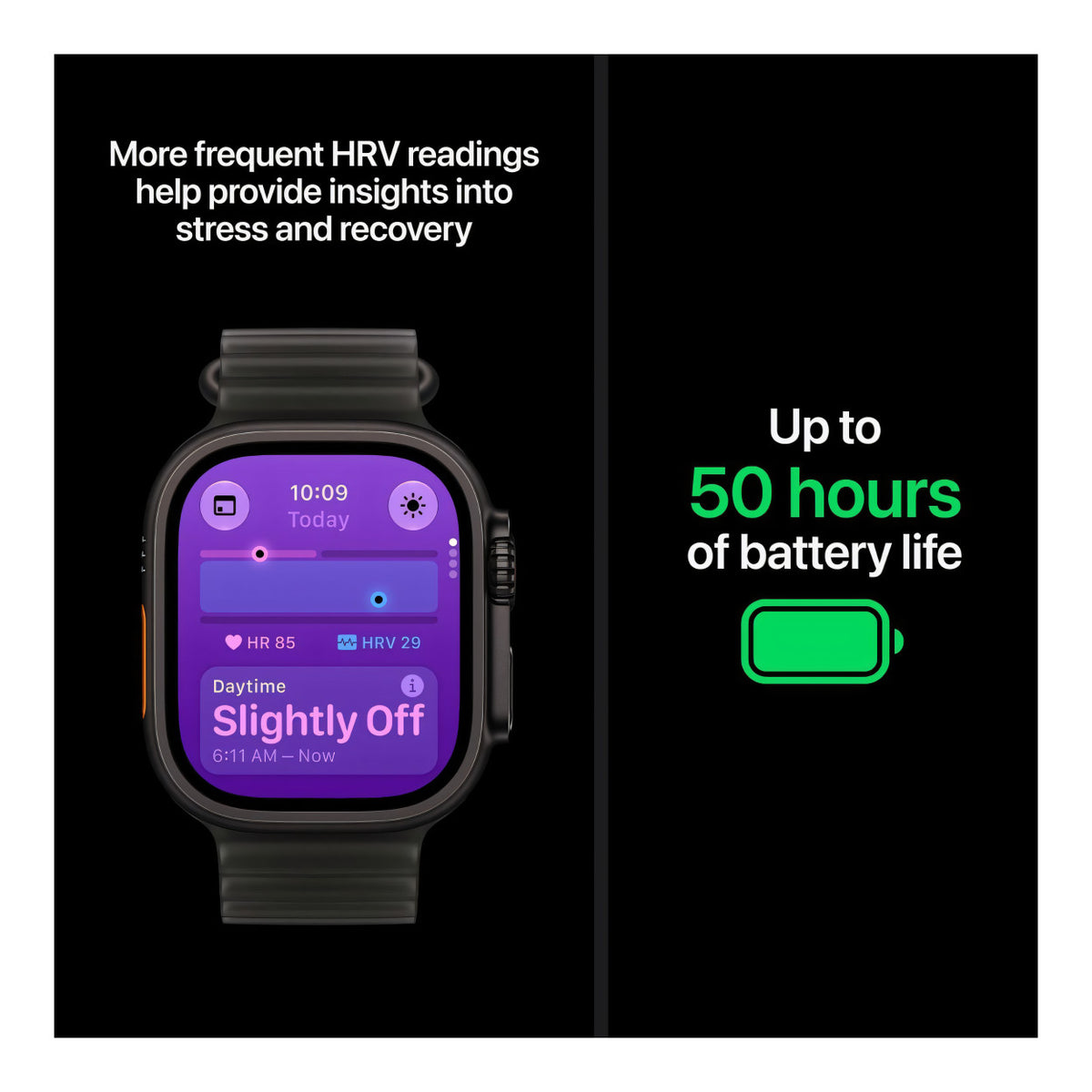 Apple Watch Ultra 4 GPS + Cellular 49mm Natural Titanium Case with Translucent Grey Ocean Band MJAD4AF/A
