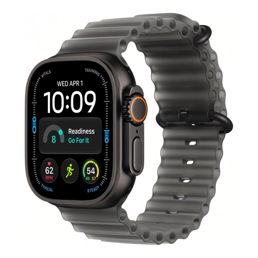 Apple Watch Ultra 4 GPS + Cellular 49mm Natural Titanium Case with Translucent Grey Ocean Band MJAD4AF/A