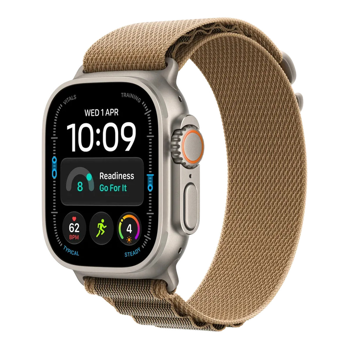 Apple Watch Ultra 4 GPS + Cellular 49mm Natural Titanium Case with Desert Alpine Loop - Large