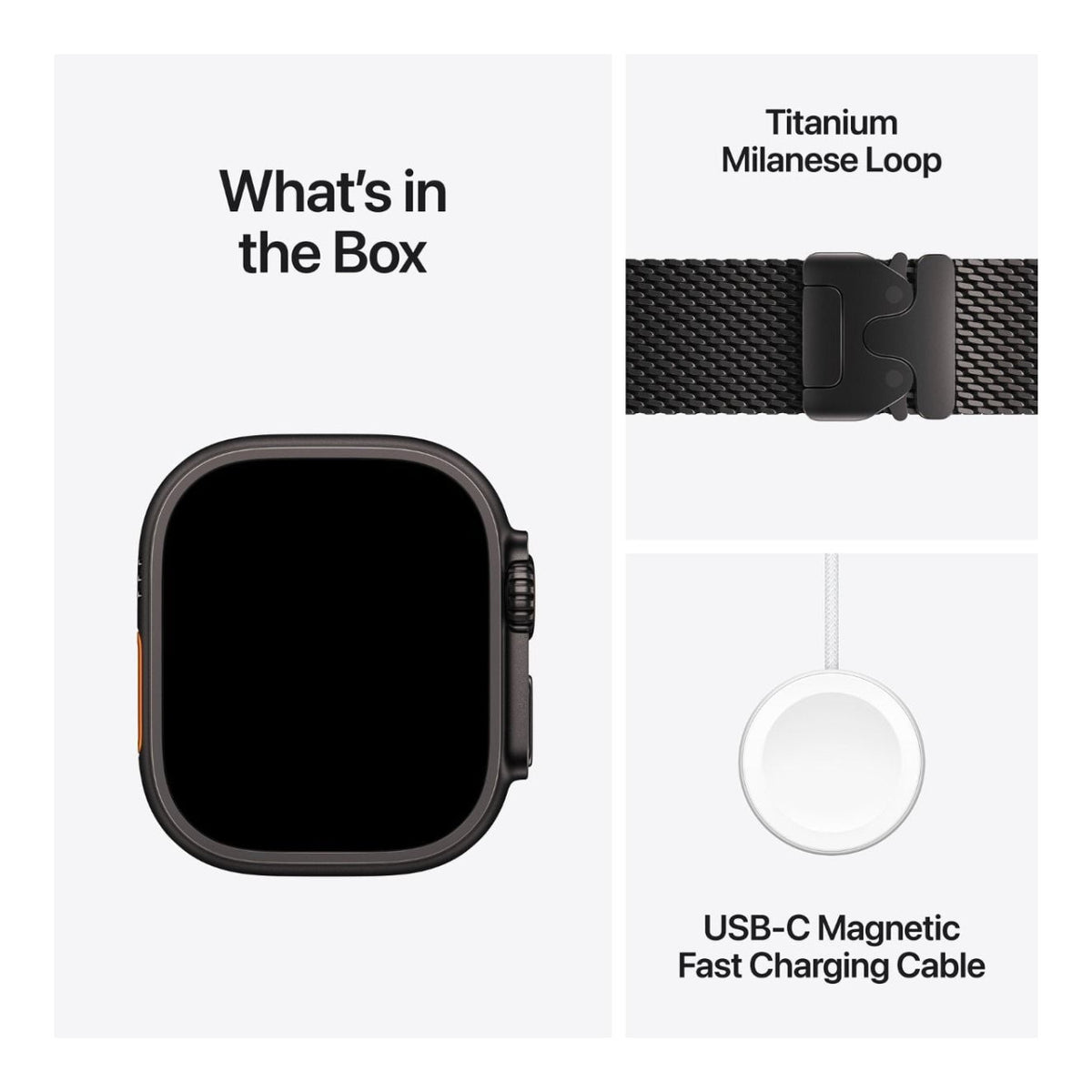 Apple Watch Ultra 4 GPS + Cellular 49mm Black Titanium Case with Black Titanium Milanese Loop - M