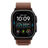 Apple Watch Ultra 4 GPS + Cellular 49mm Black Titanium Case with Burgundy Alpine Loop - Medium