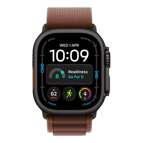 Apple Watch Ultra 4 GPS + Cellular 49mm Black Titanium Case with Burgundy Alpine Loop - Medium