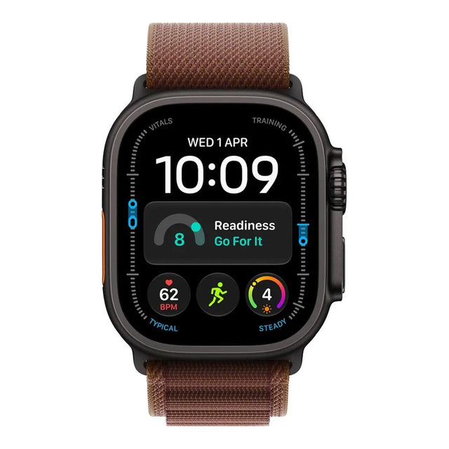 Apple Watch Ultra 4 GPS + Cellular 49mm Black Titanium Case with Burgundy Alpine Loop - Medium