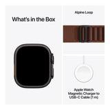 Apple Watch Ultra 4 GPS + Cellular 49mm Black Titanium Case with Burgundy Alpine Loop - Large