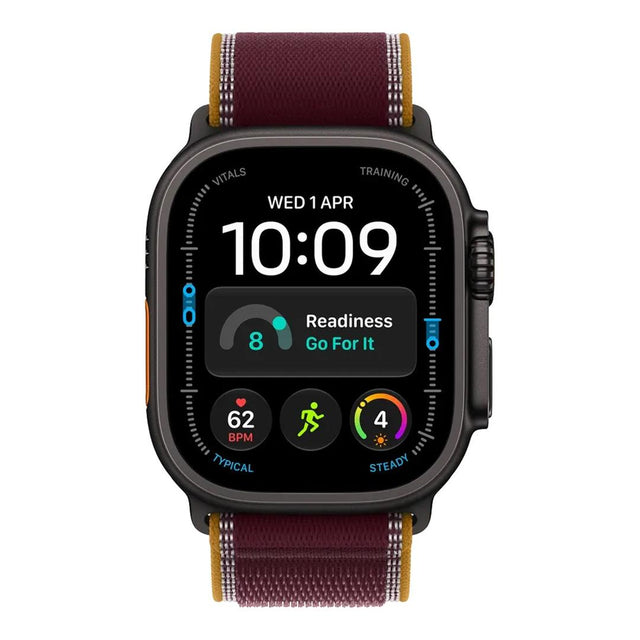 Apple Watch Ultra 4 GPS + Cellular 49mm Black Titanium Case with Burgundy Trail Loop M/L