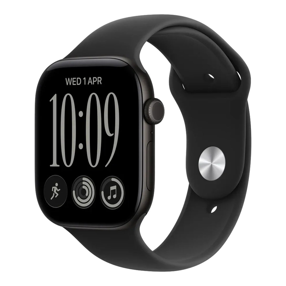 Apple Watch Series 12 GPS + Cellular 46mm Black Aluminium Case with Black Sport Band M/L