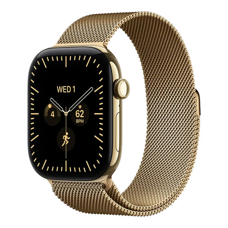 Apple Watch Series 12 GPS + Cellular 42mm Radiant Gold Titanium Case with Radiant Gold Milanese Loop