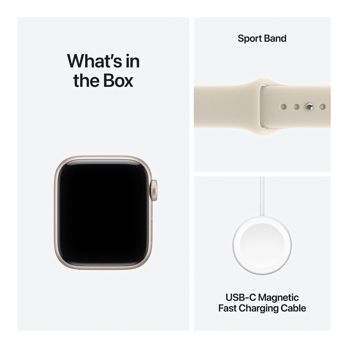 Apple Watch SE 3 GPS 40mm Starlight Aluminium Case with Sand Sport Band - M/L MJKW4AF/A