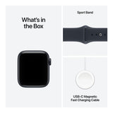 Apple Watch SE 3 GPS 40mm Midnight Aluminium Case with Navy Blue Sport Band - M/L MJL14AF/A
