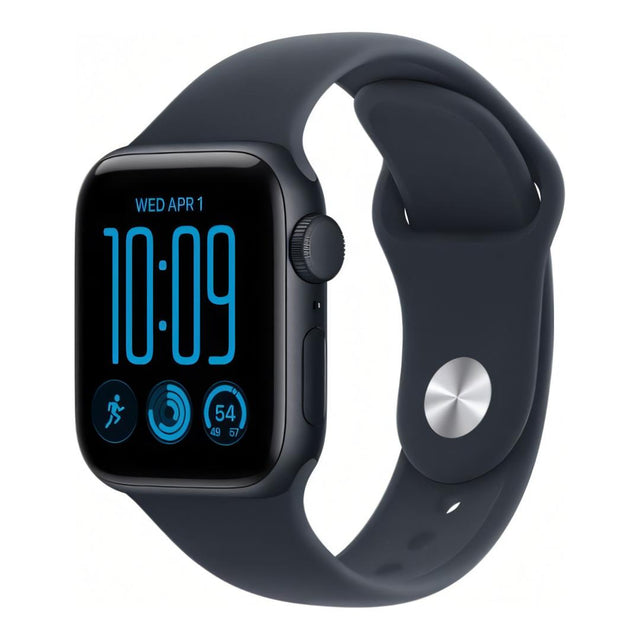 Apple Watch SE 3 GPS 40mm Midnight Aluminium Case with Navy Blue Sport Band - M/L MJL14AF/A