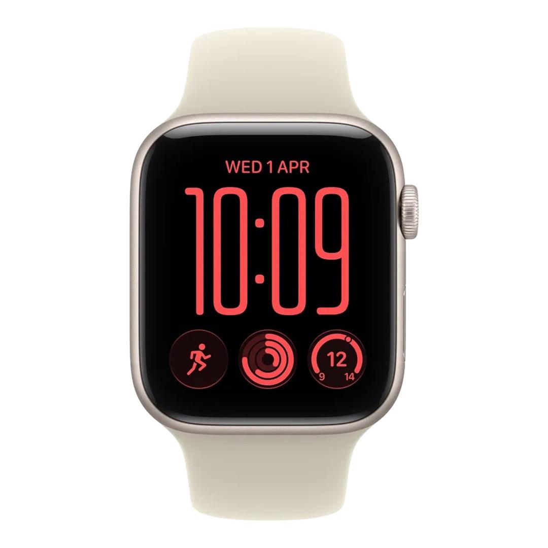 Apple Watch SE 3 GPS 44mm Starlight Aluminium Case with Sand Sport Band S/M