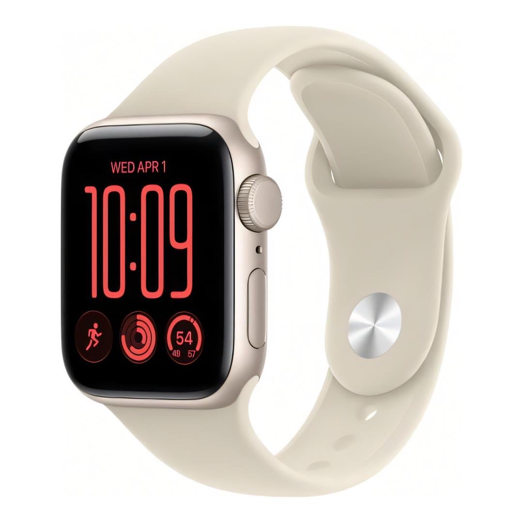 Apple Watch SE 3 GPS 44mm Starlight Aluminium Case with Sand Sport Band - M/L MJL54AF/A